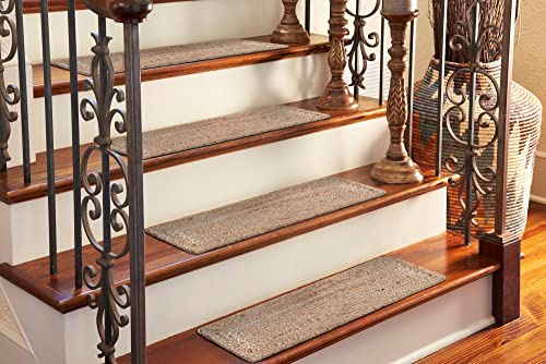 Unique Loom Braided Jute Collection Area Rug - Dhaka (0' 9 x 2' 6 Stair Tread, Natural)