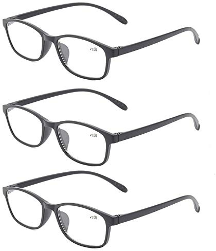 Suertree Blaulicht Leserille 3 Pack Blaulichtfilter Computer Brille Leicht TR90 Augenoptik Lesehilfe für Damen Herren 1.5x