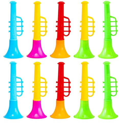 TOYANDONA Kleine Trompetenspielzeug Aus Kunststoff Für Kinder Mini Blasinstrument Party Horn Buntes Lernhornspielzeug Für Geburtstagsfeier Und Spielzeit