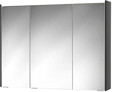 Sieper Spegelskåp KHX med LED-belysning, 100 cm brett, badrumsspegelskåp av MDF, med uttag | antracit