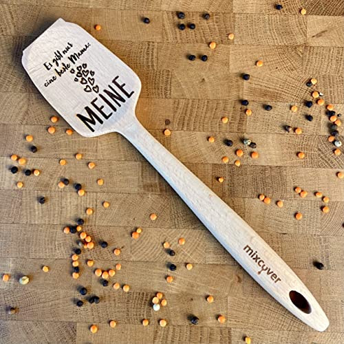 Mixcover Sustainable Wooden Spatula Suitable for Thermomix TM 5 TM 6 TM 31 Replacement for Rotary Trowel Spatula Dough Scraper Mixing Spoon Cooking Spoon with Laser Engraving Es gibt nur eine Beste