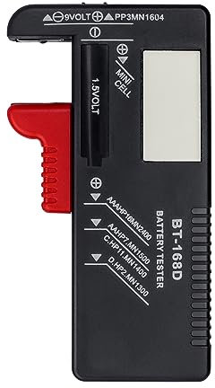 Bestgle Comprobador de Batería Doméstica, Probador Testador Universal Comprobador de Pilas Baterias de Pilas Digital Medidor Voltaje Pilas AAA C D 9V 1.5V