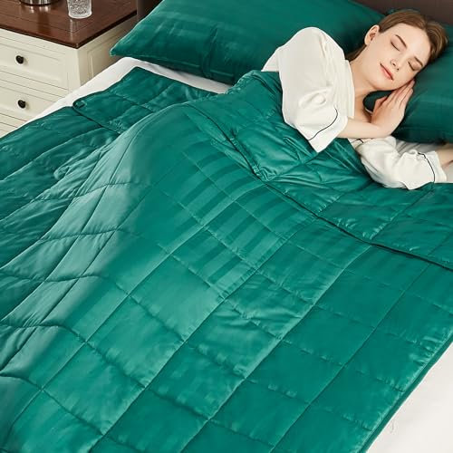 Gewichtsdecke, Queen-Size-Größe (152,4 x 203,2 cm, 9 kg), ultraweich und gemütlich, kühlende gewichtete Decke, Queen-Size-Größe für Erwachsene, schwere Decke mit maschinenwaschbarer, weicher Decke