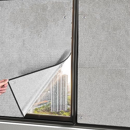 Zlovne Kratzfest Sonnenschutzfolie,Anti-UV Aluminisierte Wärmeschutzfolie,7 mm Dicke Statische Fensterfolie Sichtschutz,Silber Thermofolie für Büro Wohnzimmer oder Schlafzimmer (40x60cm/16 x24)