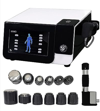 Máquina de terapia de ondas de choque con 6 cabezales de masaje, tratamiento de fisioterapia extracorpórea de onda de choque, dispositivo de masaje muscular de tejido profundo para aliviar el dolor