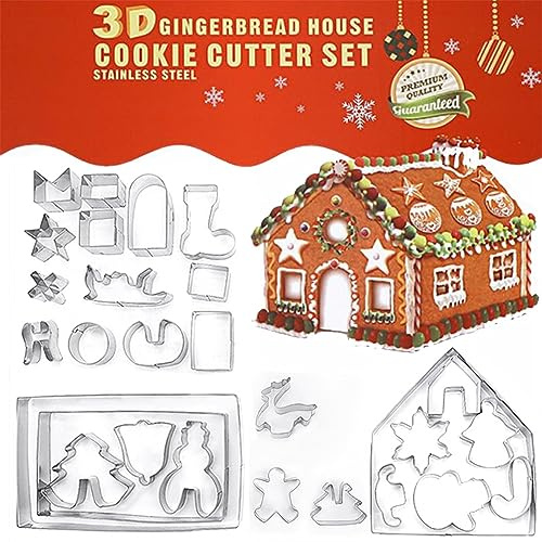 CHSEEO 3D Moldes de Galletas Navidad, 28 Piezas Cortadores de Galletas de Pastelería Casa Galleta De Jengibre Moldes Galletas para Reposteria, Galleta, Donut, Cookie, Fondant, Tarta Decoración #7