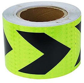 Reflektierende Klebeband-Aufkleber, Warnband, wasserdichtes Pfeil-Warnschild, Outdoor-Markierungsband for Fahrzeuge, Boote, Anhänger, weiß rot, Breite 5 cm ( Color : Green Black , Size : Width 10cm )