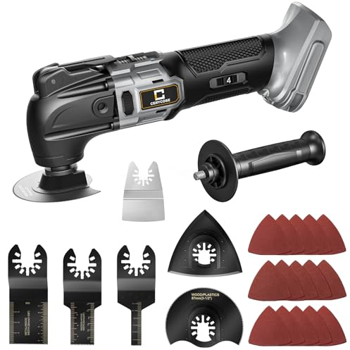 Herramienta oscilante inalámbrica para batería Dewalt de 20 V, herramienta de motor sin escobillas con mango auxiliar, multiherramienta oscilante de 6 velocidades variables para raspar, lijar, cortar