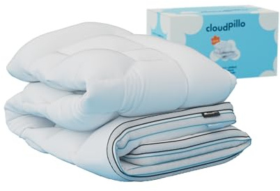 Cloudpillo 4 Jahreszeiten Bettdecke - Optimaler Schlafkomfort - Luftig & Atmungsaktiv - Anti-Milben-Stoff - Airflow Technologie - Weiß - 155 x 220 cm - Hypoallergen - Doppelbettdecke