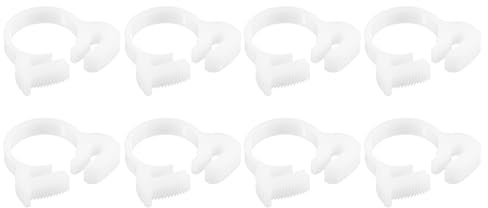 sourcing map Double Gripping Nylon Hose Clamps, 8pcs 18.4-20.5mm Adjustable Double Snap Grip Plastic Hose Clamp for Fuel Line Hoses Plumbing