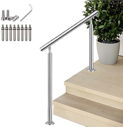 Handläufe aus Edelstahl mit komplettem Installationssatz, verstellbare Handläufe, Rutschfester Sicherheits-Treppenhandlauf, Geländer für Außen- und Innentreppen, Garten, Veranda, Deck – mit