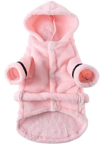 FGUUTYM Hundebademantel, weicher, Warmer Hundepyjama mit verstellbarem Hundetrockentuch, Robe, Haustierkleidung für große, mittelgroße und kleine Hunde Hundemantel Winter Mops (Pink, XL)