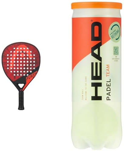 HEAD Flash 2023 Padelschläger, rot/schwarz & 3B HEAD Padel