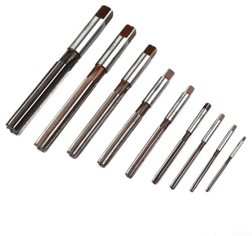 Escariadores de mano de máquina de vástago recto, mandril H8, juego de 9 piezas, longitud de 316 mm