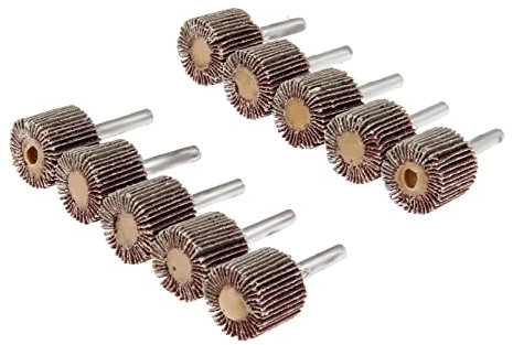 Schleifmittel Flap Wheel Schleifen Polieren, 10 Stücke 25mm Schleifen Polieren Schleifen Schleifpapier Bohrer Klappe Rad Kopf + 6mm Dorn for Dreh Werkzeug 80-Grit