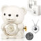 Hnustbo Rose Eternelle avec Collier I Love You, Nounours Ours en Rose Idee Cadeau pour Femme Mère Maman Amie, Cadeau Fete des Meres, Cadeau Saint Valentin Femme Cadeau Original Noel Anniversaires