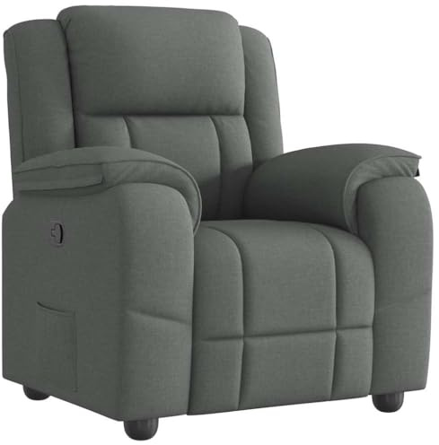vidaXL Reclinerfåtölj mörkgrå tyg, liggfåtölj, fåtölj, justerbar fåtölj, liggfåtöljer, fåtöljer, justerbara fåtöljer, lutningsbar fåtölj