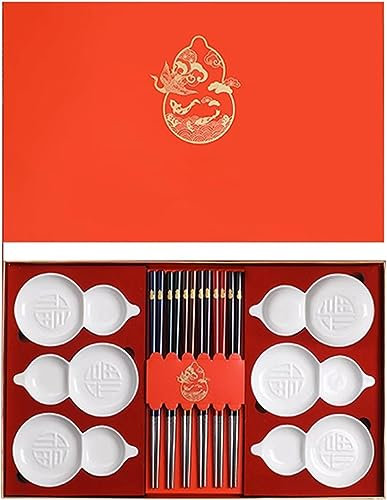 HADECOLL Bacchette riutilizzabili， Bacchette riutilizzabili Bacchette Spada Laser Set di Bacchette Fulu Shuangquan， Set di Bacchette in Stile Cinese Scatola，