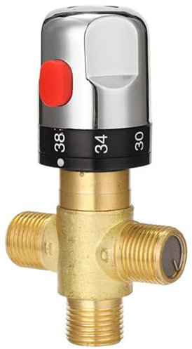 Válvula de mezcladora de ducha termostática de latón ajustable 1/2 válvula de mezcla de agua ideal para baño de baño de cocina