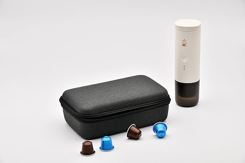 Bärbar kaffebryggare superautomatisk kapselkaffebryggare kapselmaskin kapseluppvärmd bärbar kaffebryggare idealisk present till kaffeälskare elektrisk kaffebryggare mini (vit)