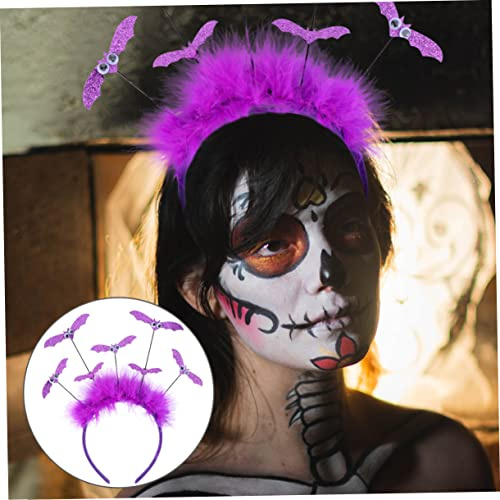Ipetboom 2 Piezas Diadema De Murciélago Para El Cabello Accesorios Creativos De Fiesta Para Halloween (morado)