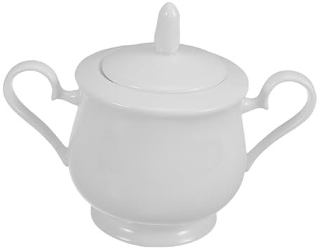 POPETPOP Azucarero De Cerámica Elegante Tapa Para Almacenamiento De Azúcar y Dulces Para Encimeras De Cocina y Oficinas Tarro De Porcelana Decorativo