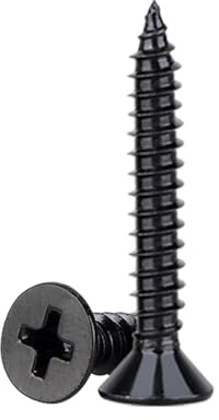 Wood Screws, Carbon Steel Black M3*30mm 80Pcs & 20Pcs Screw Anchors