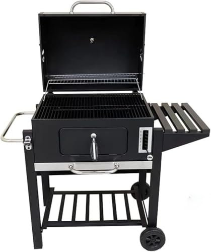 Trolley Smoker Grill Outdoor Holzkohlegrill Holzkohlegrill mit Bodenablage