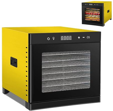 Générique Déshydrateur alimentaire professionnel 8 plateaux avec minuterie 24 h, 700 W, en acier inoxydable, température réglable de 35 à 75 °C (95 à 167 °F), for viande séchée, fruits, friandises for