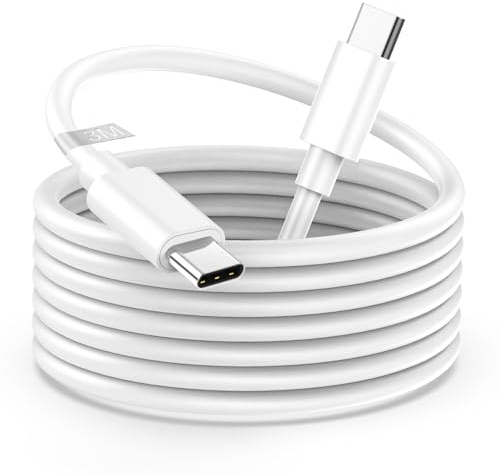 YEONPHOM iPhone 15 16 17 Câble USB C vers USB C 3M, 60W Cable Chargeur iPhone 15 16e Câble Type C Charge Rapide Cable Type C Cordon USBC vers USBC pour iPhone 16 Pro Max/16 Plus/16/16e/15 Plus/15 Pro