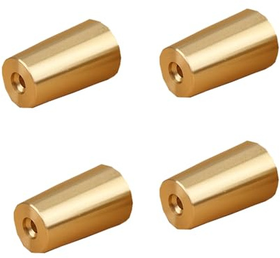 ZMTGLTG Möbelfüße aus Messing mit konischer Unterseite – 40 mm x 35 mm, Metallhülse for Schutz der Tischplatte, leise Geräuschreduzierung, rutschfest(28 * 23 * 62 * 1mm)