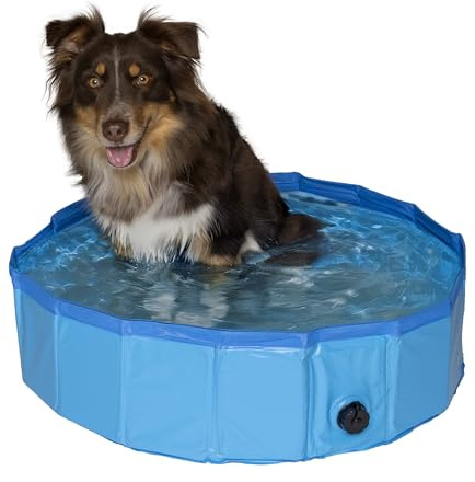 Hundepool Ø 80cm Faltbare Hundebadewanne | PVC Planschbecken für Hunde
