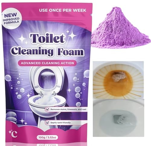 Fizzclean Toilet Cleaning Foaming Powder,Fizz Clean Toilet Cleaner,To/ilet Stain Remover Heavy Duty,To/ilet Cleaner for Hard Stains,Touch Free Foa/ming Toi/let Cleaning Foaming Powder,Clean&Odorless