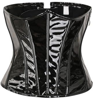 Generisch Unterbrust Corsage Damen Korsagenkleid Korsett Damen Schnürkorsett Vollbrust Rosa Corset Overbust Bustier Shapewear Lingerie Floral Lace Up Ruffle Trim Waist Push Up Bodysuit