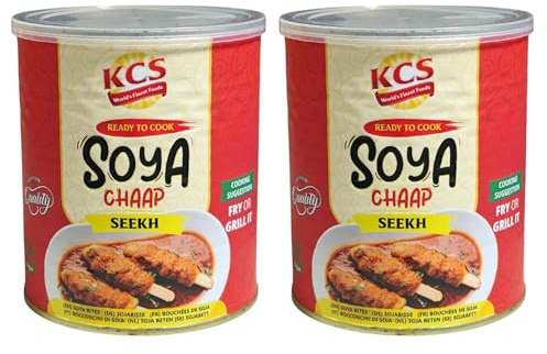 KCS SOYA Seekh Chaap 850g (Pack of 2) – Ready-to-Cook SOYA Chaap on Skewers | Ideal for Grilling, Tandoori & Wraps | 100% Vegetarian Protein
