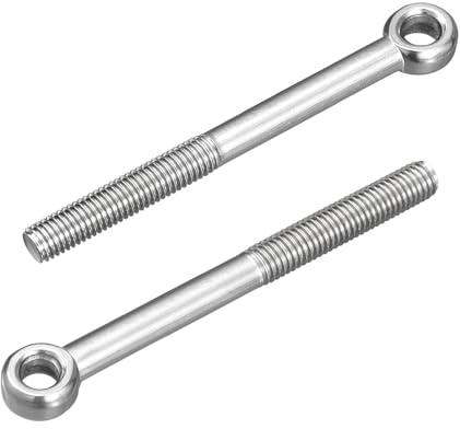 QUARKZMAN 4pcs Perno Ojo M10 X 110 Mm, 304 Acero Inoxidable Perno Giratorio Con Hombro Maquinaria Anillo Elevación Perno Ojo Para Válvulas Compuerta Tubería, Plateado