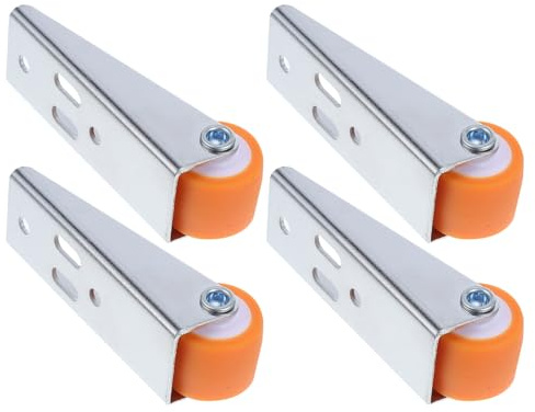 Gadpiparty Ruote Girevoli Laterali per Porte Scorrevoli 4 Pezzi Ruota Direzionale in Gomma Silenziosa e Zincata da 08 Pollici Supporto per Porte Inclinate e Mobili con Montaggio Verticale