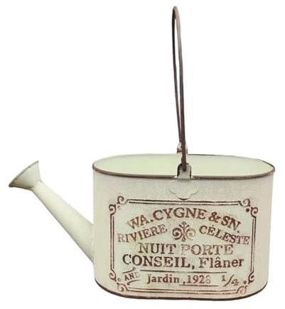 Jinhxofs Regadera Metálica con Larga, Estilo Vintage, Uso Versátil para Balcón Y Jardín.