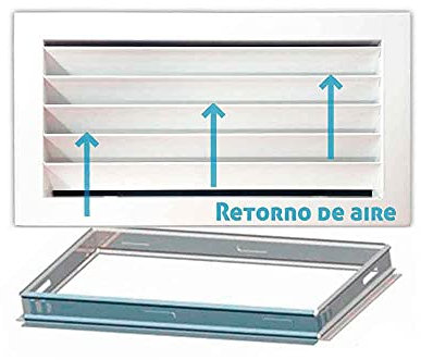 MUNDOCLIMA by SALVADOR ESCODA, S.A. CLIMATIZATE! Rejilla de ventilación Retorno Blanco + Marco de Montaje