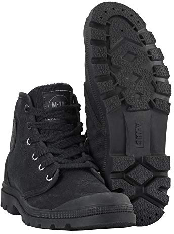 M-Tac Herren Trekking Sneaker – Leichte Outdoor Schuhe aus Canvas, Atmungsaktive Militär Turnschuhe mit Vulkanisierter Gummisohle Schwarz (schwarz), 42 EU