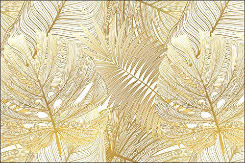 Muralo Photo Wallpaper Flowers 300 x 450 cm Non-Woven Wallpaper Wall Wallpaper Monstera Leaves Exotic Living Room Bedroom Modern Murals XXL Plants Nature Wall Decoration