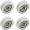 MroMax Puleggia in plastica in nylon a forma di U, 4 x 18 x 6 mm, con cuscinetto di guida, puleggia rotaia a sfere per guida di apparecchiature meccaniche, porte e finestre, 4 pezzi, colore: bianco