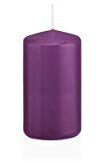 INNA-Glas Wachskerze Maeva, violett, 10cm, Ø 5cm, 23h - Made in Germany - Stumpenkerze - Windlicht Kerze