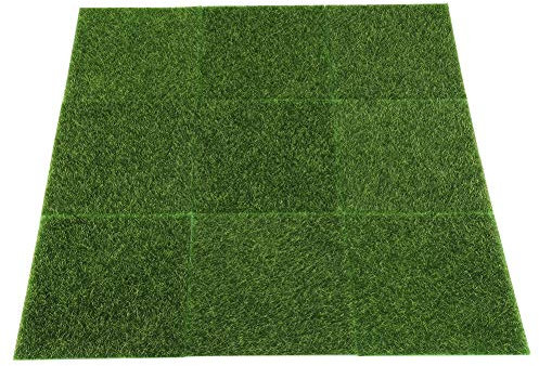Tyenaza 10 Piezas 15x15cm Cesped Artificial Terraza, Estera de Césped Artificial, Alfombra Cesped Artificial, Alfombra Cesped Jardin, Alfombra Exterior Cesped, para Decoración de Casa Muñecas, Bonsái
