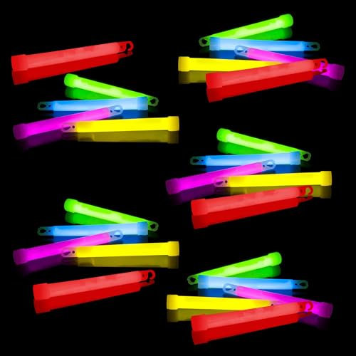NEON FUN 25 Ultrahelle Power Knicklichter 5 Farben Mix | 60 Minuten intensiv | 150 x 15 mm | incl. Sicherheitskordeln