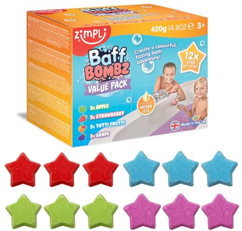 Zimpli Kids- Bomba da Bagno, Colore Misto, 12 Pack Star, 6699