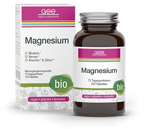 GSE Magnesium Compact, 150 Tabletten hochdosiertes Magnesium aus der Grünalge, BIO-Qualität, 100% vegan und ohne Zusatzstoffe