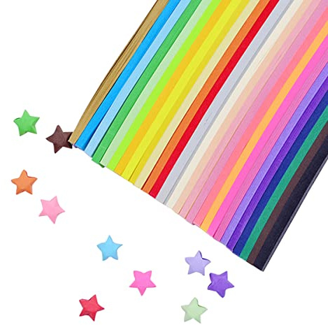 27 Colours Paper Quilling Jagowa Quilling Paper Set Colourful Lucky Star Strips for DIY Arts and Crafts Card Design Width 1cm