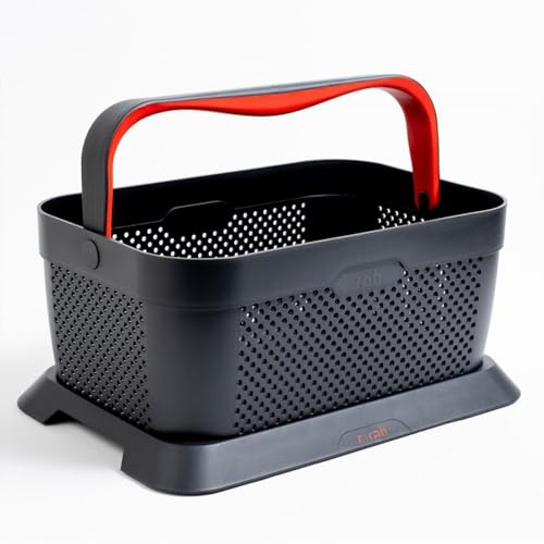 rati Basket - Red, Smarter Auto Korb zum Einkauf & Outdoor-Aktivitäten, mit Befestigungsadapter zum Kofferraum, rutschfest und Stabil während der Fahrt I Schwarz, aus 94% Recycling Material