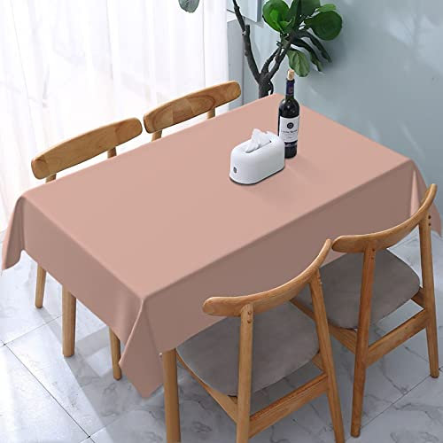 Rechteckige Wachstischdecke Einfarbiges Blush Pink Gartentischdecke Abwaschbar Wachstuchtischdecke Wasserdicht Wachstuch Für Garten Terrasse Party,137X183cm